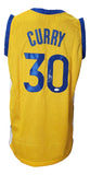 Stephen Curry Signed Custom Yellow Pro Style Basketball Jersey JSA Hologram
