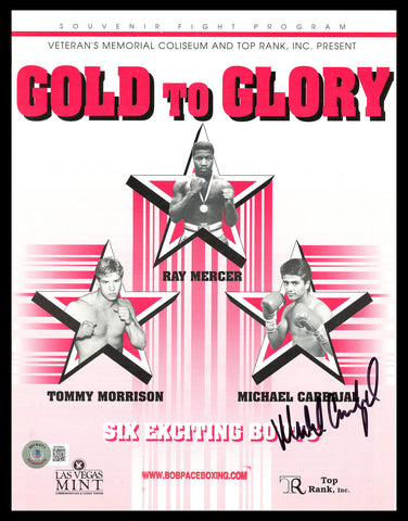 Michael Carbajal Autographed Souvenir Fight Program Beckett BAS QR #BH26941