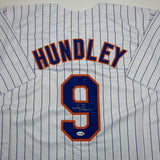 Autographed/Signed Todd Hundley New York Pinstripe Baseball Jersey JSA COA