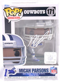 Micah Parsons Autographed Dallas Cowboys Funko Pop Figurine 171- Fanatics *White