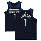 Anthony Edwards Autographed Timberwolves Navy Icon Ed. Nike Jersey Fanatics