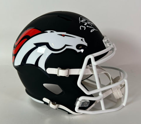 Peyton Manning Autographed Black Matte Full Size Replica Helmet Fanatics COA