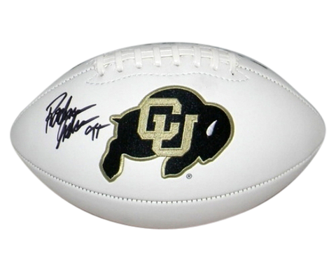 RASHAAN SALAAM AUTOGRAPHED SIGNED COLORADO BUFFALOES WHITE LOGO FOOTBALL JSA