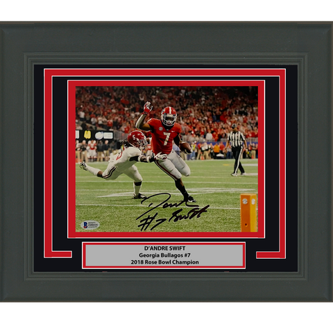 Framed Autographed/Signed D'Andre Swift Georgia Bulldogs 8x10 Photo BAS COA
