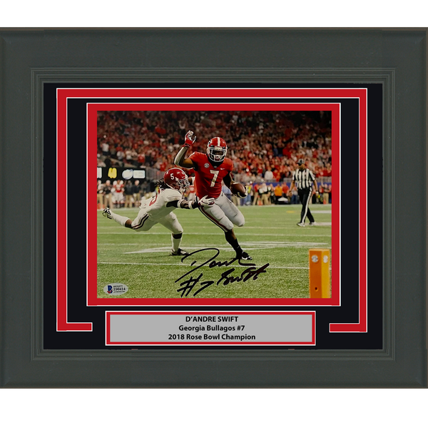 Framed Autographed/Signed D'Andre Swift Georgia Bulldogs 8x10 Photo BAS COA
