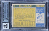 Knicks Bill Bradley Signed 1971 Topps #2 Card Auto Graded Gem 10! BAS Slabbed