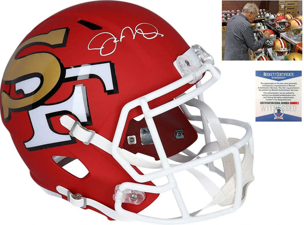 49ers Joe Montana Autographed Full Size Speed Rep AMP Helmet - Beckett