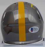 Antonio Brown Autographed Steelers Black Chrome Mini Helmet Smudged BAS #C28752