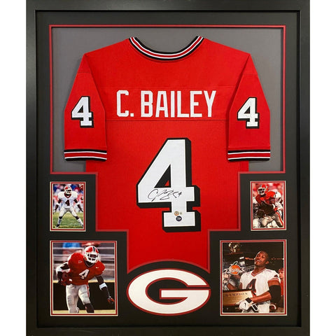 Champ Bailey Autographed Signed Framed Georgia Bulldogs Jersey BECKETT