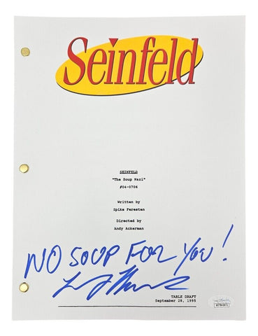Larry Thomas Signed "Seinfeld: "The Soup Nazi" Full Episode Script (JSA COA)