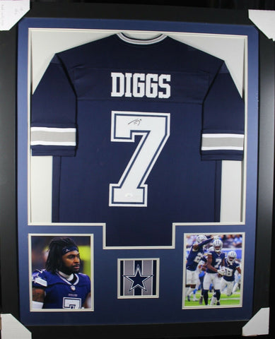 TREVON DIGGS (Cowboys blue TOWER) Signed Autographed Framed Jersey JSA
