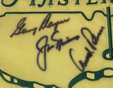 Jack Nicklaus Arnold Palmer Gary Player Signed Framed Masters Golf Flag BAS LOA