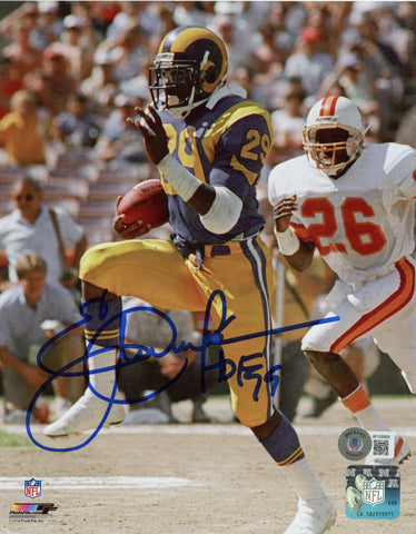 Eric Dickerson Autographed/Signed Los Angeles Rams 8x10 Photo Beckett 40355