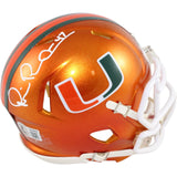 Michael Irvin Autographed Miami Hurricanes Flash Mini Helmet Beckett WIT 51774