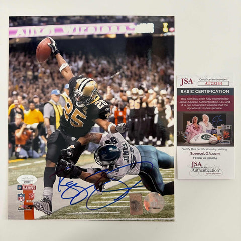 Autographed/Signed Reggie Bush New Orleans Saints 8x10 Football Photo JSA COA