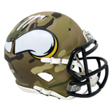 J.J. McCarthy Minnesota Vikings Signed Riddell Camo Mini Helmet BAS Beckett