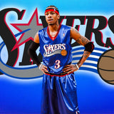 Allen Iverson Signed Philadelphia 76ers Powder Jersey (JSA COA)#1 Pk 1996 Draft