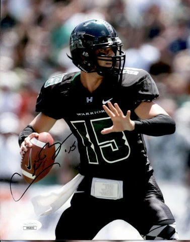 Colt Brennan Hawaii Rainbows d.2021 Signed/Autographed 8x10 Photo JSA 161418