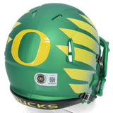 Bucky Irving Autographed Oregon Ducks Painted Wings Speed Mini Helmet Beckett