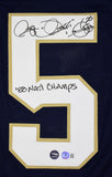 Rocket Ismail Signed Blue College Style Jersey w/ 88 Nat'l Champs-Beckett W Holo
