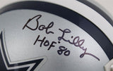 Bob Lilly "HOF 80" Signed Dallas Cowboys Mini Helmet (Tristar Certified)