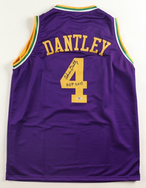 Adrian Dantley Signed Utah Jazz Jersey Inscribed "HOF 2008" (PSA) 1977 NBA ROY