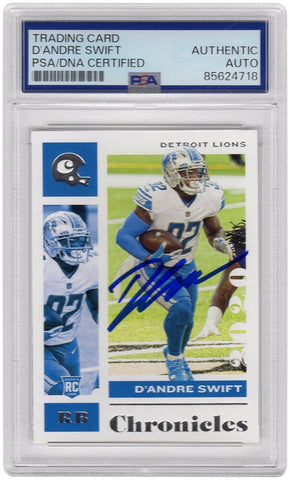 D'Andre Swift Signed Lions 2020 Panini Chronicles Rookie Card #32 - (PSA/DNA)