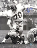 Sam Huff Autographed 11x14 Photo New York Giants "HOF 1982" Beckett QR #BS30539