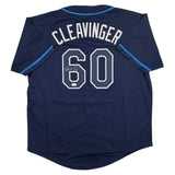 Autographed/Signed Garrett Cleavinger Tampa Bay Blue Baseball Jersey JSA COA