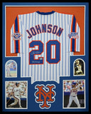 FRAMED HOWARD JOHNSON AUTOGRAPHED SIGNED N.Y. METS JERSEY BECKETT HOLO