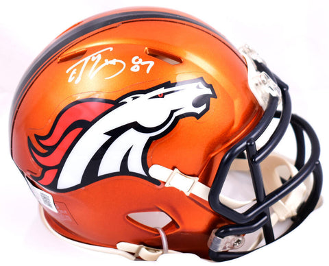 Ed McCaffrey Autographed Denver Broncos Flash Speed Mini Helmet- Beckett W Holo