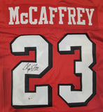 CHRISTIAN MCCAFFREY AUTOGRAPHED SIGNED PRO STYLE XL CUSTOM JERSEY BECKETT HOLO