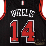 Matas Buzelis Autographed Chicago Bulls Black Statement Edition Jersey Panini