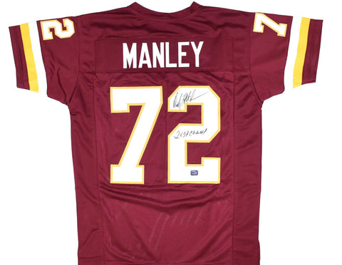 Dexter Manley Autographed Maroon Pro Style Jersey 2x SB Champ - Prova *Black