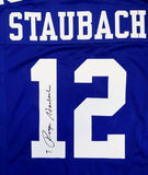 Roger Staubach Autographed Blue Pro Style Jersey - Beckett W Auth *1