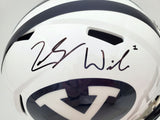 ZACH WILSON AUTOGRAPHED BYU WHITE FULL SIZE REPLICA SPEED HELMET BECKETT 191105