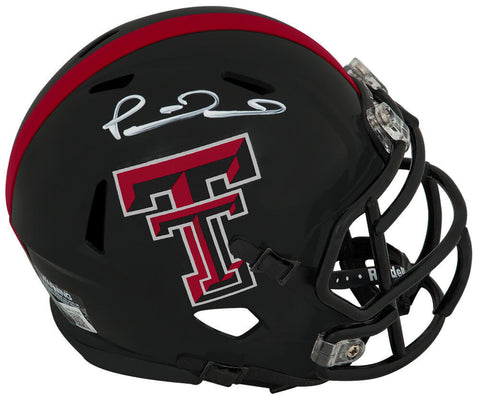 Patrick Mahomes Signed Texas Tech Black Riddell Speed Mini Helmet (Beckett COA)