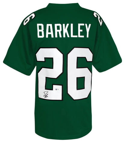 Saquon Barkley (EAGLES) Signed Light Green Custom Jersey - (Beckett COA)