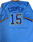 Brewers CECIL COOPER Signed Custom Replica Blue Milwaukee Jersey AUTO - BAS