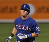 Michael Young Signed Texas Rangers Blue Jersey (Beckett) 7xAll Star Shortstop