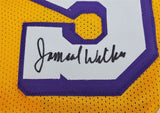 Jamaal Wilkes Signed Los Angeles Lakers Yellow Home Photo Jersey (JSA COA)