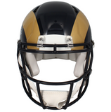 Marshall Faulk Autographed Rams Throwback Authentic Speed Helmet Beckett