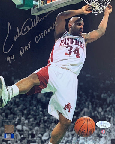 Corliss Williamson Autographed Arkansas 1994 Signed Basketball 8x10 Photo JSA