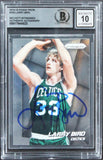 Celtics Larry Bird Signed 2014 Panini Prizm #232 Card Auto 10! BAS Slabbed