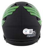 North Texas Joe Greene "CHOF 87" Signed Black Speed Mini Helmet BAS Witnessed