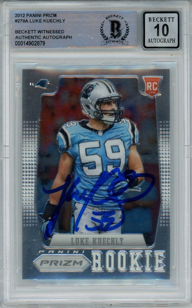 Luke Kuechly Signed Carolina Panthers 2012 Prizm #279 Beckett Auto 10 40679