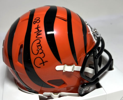 Bengals Receiver PETER WARRICK Signed Riddell Speed Mini Helmet AUTO - BAS