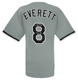 Carl Everett Signed Grey Custom Baseball Jersey w2005 WS Champs -(SCHWARTZ COA)