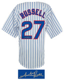 Addison Russell Signed White Pinstripe Custom Baseball Jersey - (SCHWARTZ COA)