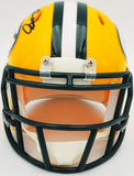 JOSH JACOBS AUTOGRAPHED PACKERS YELLOW SPEED MINI HELMET BECKETT QR 236970